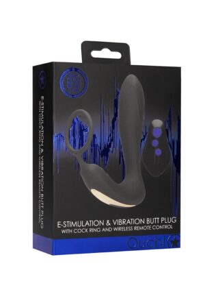 E-stim & Vibr Butt plug CR and Wrls Rmt - Black - Afbeelding 2