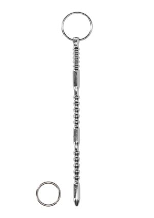 Urethral Sounding - Metal Ribbed Dilator With Ring - Afbeelding 1