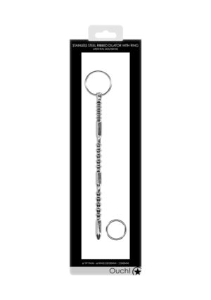Urethral Sounding - Metal Ribbed Dilator With Ring - Afbeelding 2
