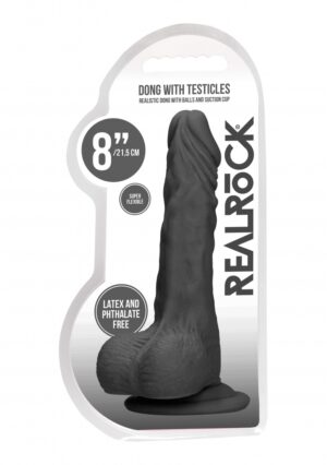 Dong with testicles 8'' - Black - Afbeelding 2