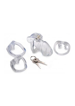 Clear Captor Chastity Cage with Keys - Medium - Afbeelding 5