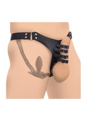 Male Chastity Harness with Silicone Anal Plug - Afbeelding 3