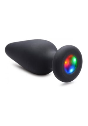 Silicone Light-Up Medium Anal Plug - Black - Afbeelding 1