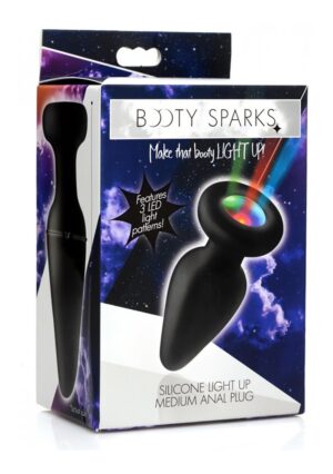 Silicone Light-Up Medium Anal Plug - Black - Afbeelding 2