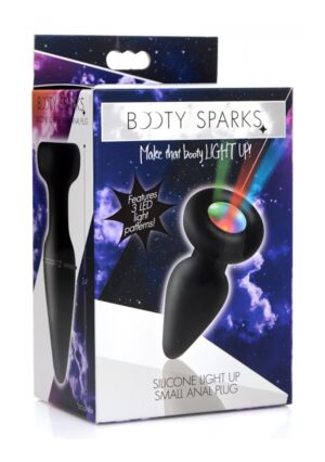 Silicone Light-Up Small Anal Plug - Black - Afbeelding 2