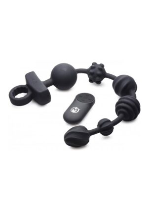 10X Dark Rattler Vibrating Silicone Anal Beads w/ Remote - Afbeelding 3