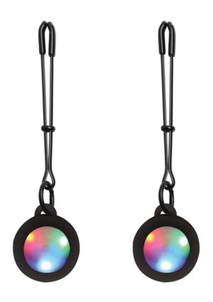 Silicone Light Up Tweezer Nipple Clamps - Pink - Afbeelding 1