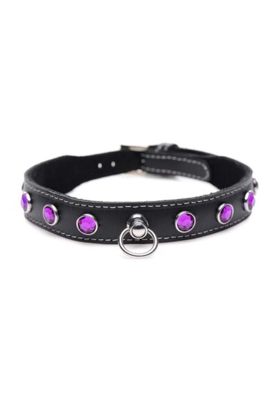 Royal Vixen Leather Collar with Rhinestones - Afbeelding 1
