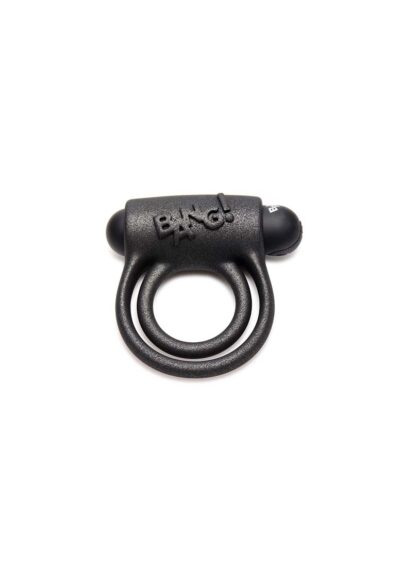 25X Vibrating Silicone Cock Ring + Remote Control - Black - Afbeelding 1