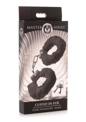 Cuffed in Fur Furry Handcuffs Black - Afbeelding 2
