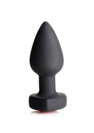 28X Silicone Vibrating Red Heart Anal Plug with Remote - Small - Afbeelding 1