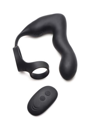 Inflatable and Vibrating Prostate Plug + Cock and Ball Ring R/C - Afbeelding 1