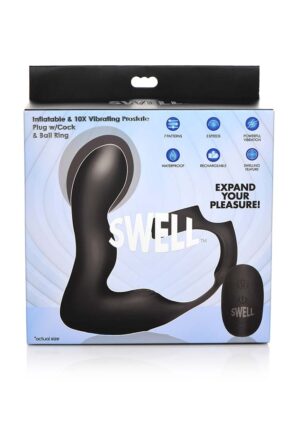 Inflatable and Vibrating Prostate Plug + Cock and Ball Ring R/C - Afbeelding 2