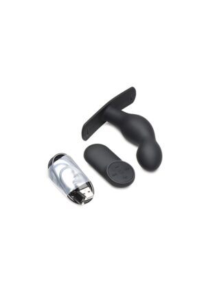 P-Spot Plugger 28X Silicone Prostate Plug with Harness and Remote Control - Afbeelding 1
