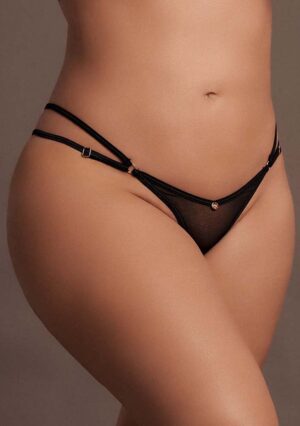 Ella - Thong Sliders and Golden Details - Black - OSX - Afbeelding 7