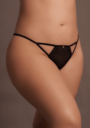 Julie - Mesh Thong. Sliders Golden Details - Black - OSX - Afbeelding 7