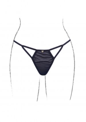 Julie - Mesh Thong. Sliders Golden Details - Black - OS - Afbeelding 9