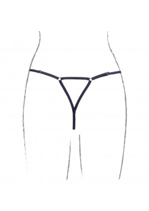 Julie - Mesh Thong. Sliders Golden Details - Black - OS - Afbeelding 10