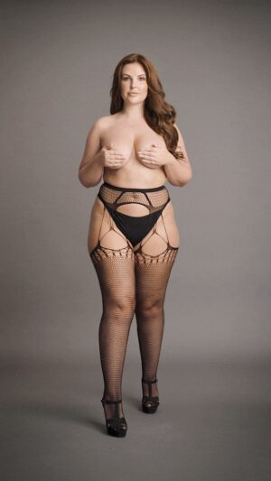 Shredded Suspender Pantyhose - Black - OSX - Afbeelding 7