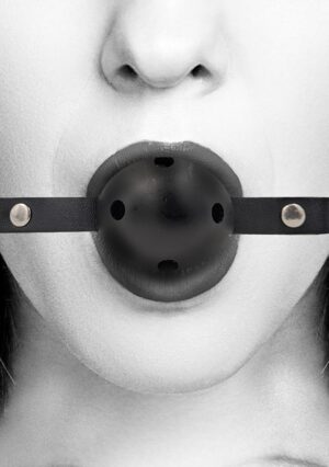 Breathable Ball Gag - With Bonded Leather Straps - Afbeelding 1