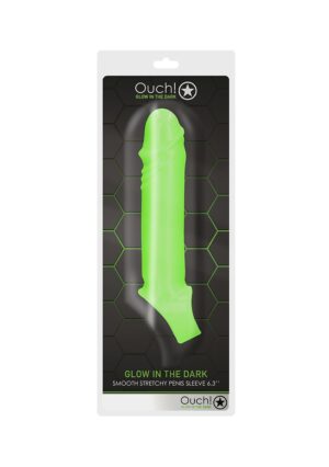 Smooth Stretchy Penis Sleeve - Glow in the Dark - Neon Green - Afbeelding 2