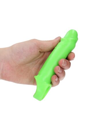 Smooth Stretchy Penis Sleeve - Glow in the Dark - Neon Green - Afbeelding 5