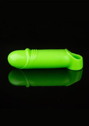Smooth Thick Stretchy Penis Sleeve - GitD - Neon Green - Afbeelding 1
