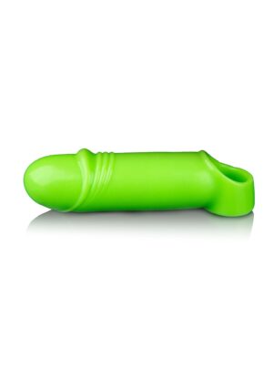Smooth Thick Stretchy Penis Sleeve - GitD - Neon Green - Afbeelding 4