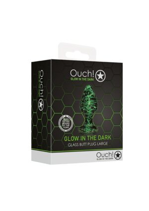 Glass Butt Plug - Glow in the Dark - Large - Clear - Afbeelding 2