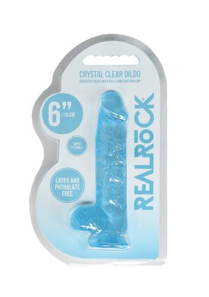 6" / 15 cm Realistic Dildo with Balls - blue - Afbeelding 2