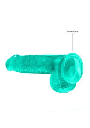 6" / 15 cm Realistic Dildo with Balls - turquoise - Afbeelding 5