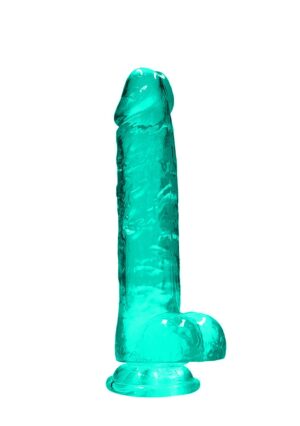 8" / 19 cm Realistic Dildo with Balls - turquoise - Afbeelding 1