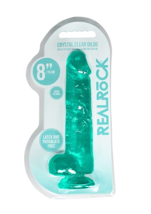 8" / 19 cm Realistic Dildo with Balls - turquoise - Afbeelding 2