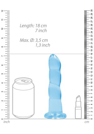 7'' / 17cm Non Realistic Dildo Suction Cup - Blue - Afbeelding 3
