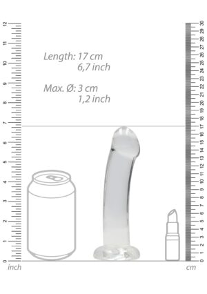 6.7'' / 17cm Non Realistic Dildo Suction Cup - Transparent - Afbeelding 3