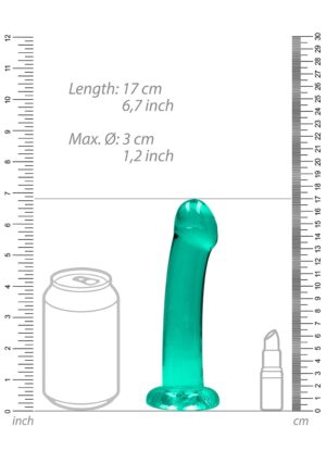 6.7'' / 17cm Non Realistic Dildo Suction Cup - Turquoise - Afbeelding 3