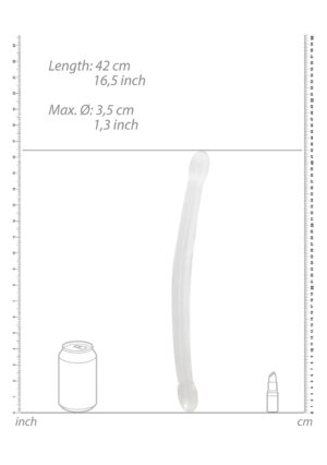 17'' / 42cm Non Realistic Double Dildo - Transparent - Afbeelding 3
