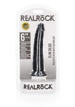 Dildo without Balls with Suction Cup - 6''/ 15.5 cm -- black - Afbeelding 2