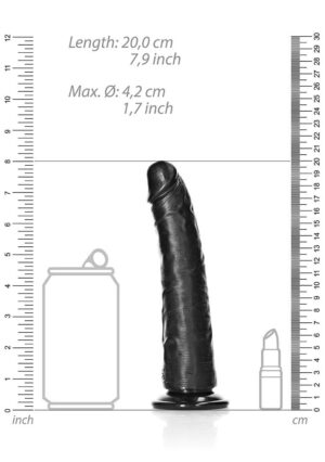 Dildo without Balls with Suction Cup - 7''/ 18 cm - black - Afbeelding 3
