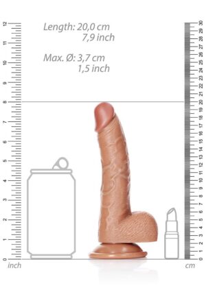 Dildo with Balls and Suction Cup - 7''/ 18 cm -- tan - Afbeelding 3