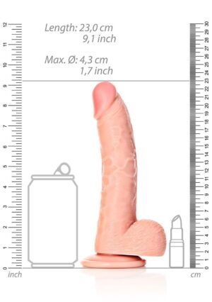 Dildo with Balls and Suction Cup - 8''/ 20.5 cm -- flesh - Afbeelding 3