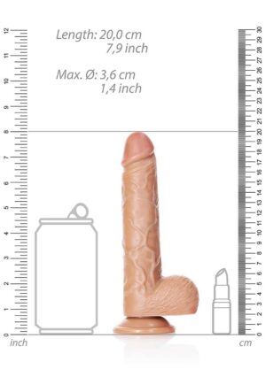Dildo with Balls and Suction Cup - 7''/ 18 cm - tan - Afbeelding 3
