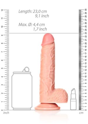 Dildo with Balls and Suction Cup - 8''/ 20.5 cm - flesh - Afbeelding 3