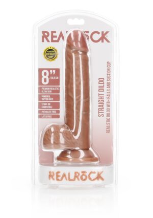 Dildo with Balls and Suction Cup - 8''/ 20.5 cm - tan - Afbeelding 2