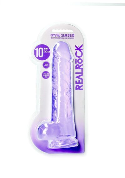10" / 25.4 cm Realistic Dildo With Balls - Purple - Afbeelding 2
