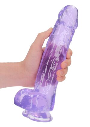 10" / 25.4 cm Realistic Dildo With Balls - Purple - Afbeelding 7
