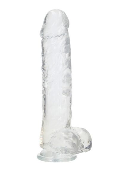 10" / 25.4 cm Realistic Dildo With Balls - Transparent - Afbeelding 1