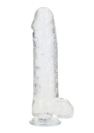10" / 25.4 cm Realistic Dildo With Balls - Transparent - Afbeelding 5