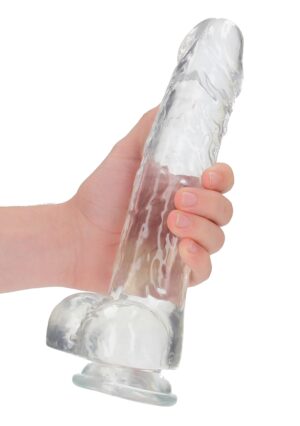 10" / 25.4 cm Realistic Dildo With Balls - Transparent - Afbeelding 7