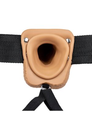 Hollow Strap-on with Balls - 7'' / 18 cm - Tan - Afbeelding 4